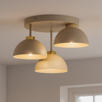 Brilagi - Lampadario da soffitto a plafone 3xE27/60W/230V beige/oro