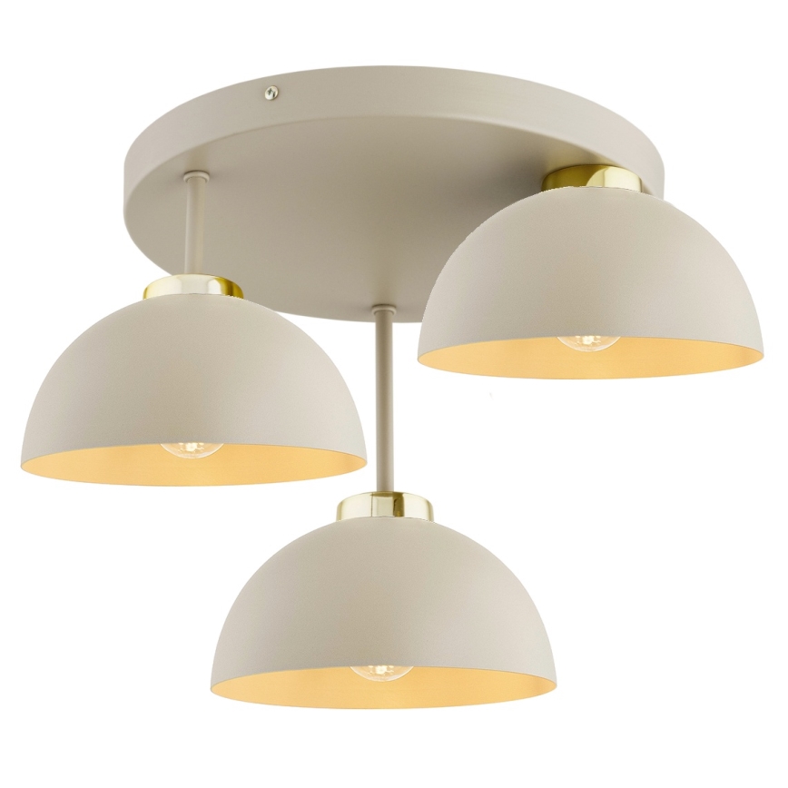 Brilagi - Lampadario da soffitto a plafone MOON 3xE27/60W/230V beige/oro