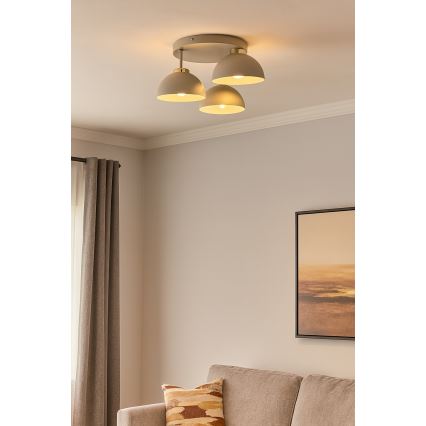 Brilagi - Lampadario da soffitto a plafone MOON 3xE27/60W/230V beige/oro