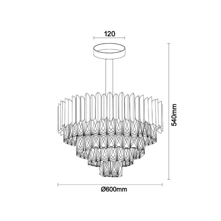 Brilagi - Lampadario da soffitto CARLOS 9xE14/40W/230V Ø 60 cm