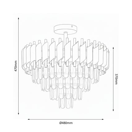 Brilagi - Lampadario da soffitto ECLIPSE 7xE14/10W/230V Ø 48 cm oro