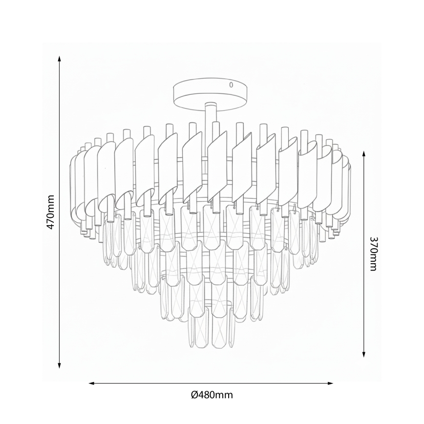 Brilagi - Lampadario da soffitto ECLIPSE 7xE14/10W/230V Ø 48 cm oro
