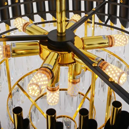 BRILAGI - Lampadario da soffitto ECLIPSE 9xE14/10W/230V Ø 58 cm oro/nero