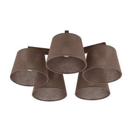 Brilagi - Lampadario da soffitto LATTE 5xE27/15W/230V pino/marrone