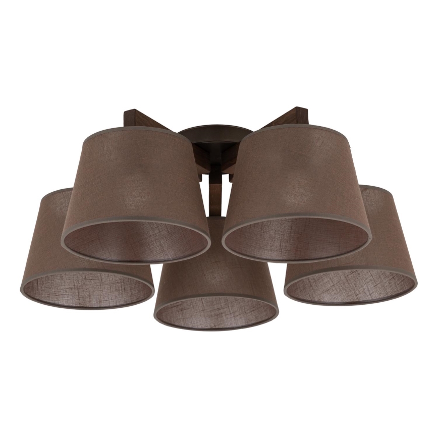 Brilagi - Lampadario da soffitto LATTE 5xE27/60W/230V pino/marrone