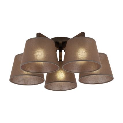 Brilagi - Lampadario da soffitto LATTE 5xE27/60W/230V pino/marrone