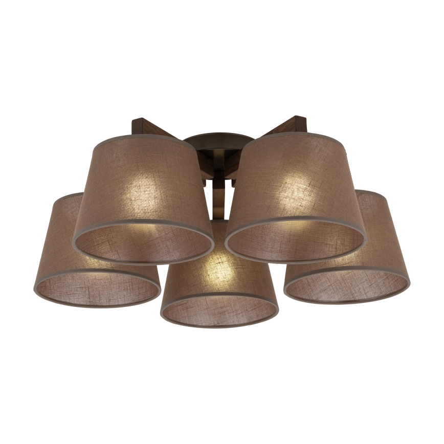 Brilagi - Lampadario da soffitto LATTE 5xE27/60W/230V pino/marrone