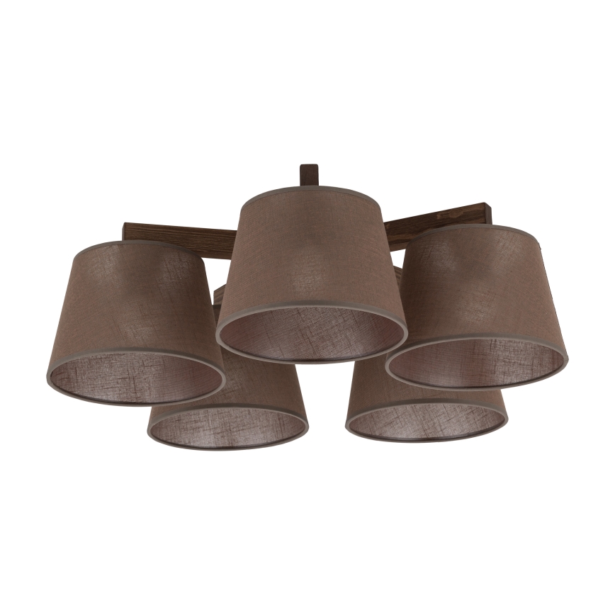 Brilagi - Lampadario da soffitto LATTE 5xE27/60W/230V pino/marrone