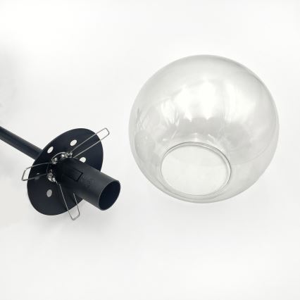 Brilagi - Lampadario da soffitto MALIVA 4xE14/15W/230V nero/trasparente