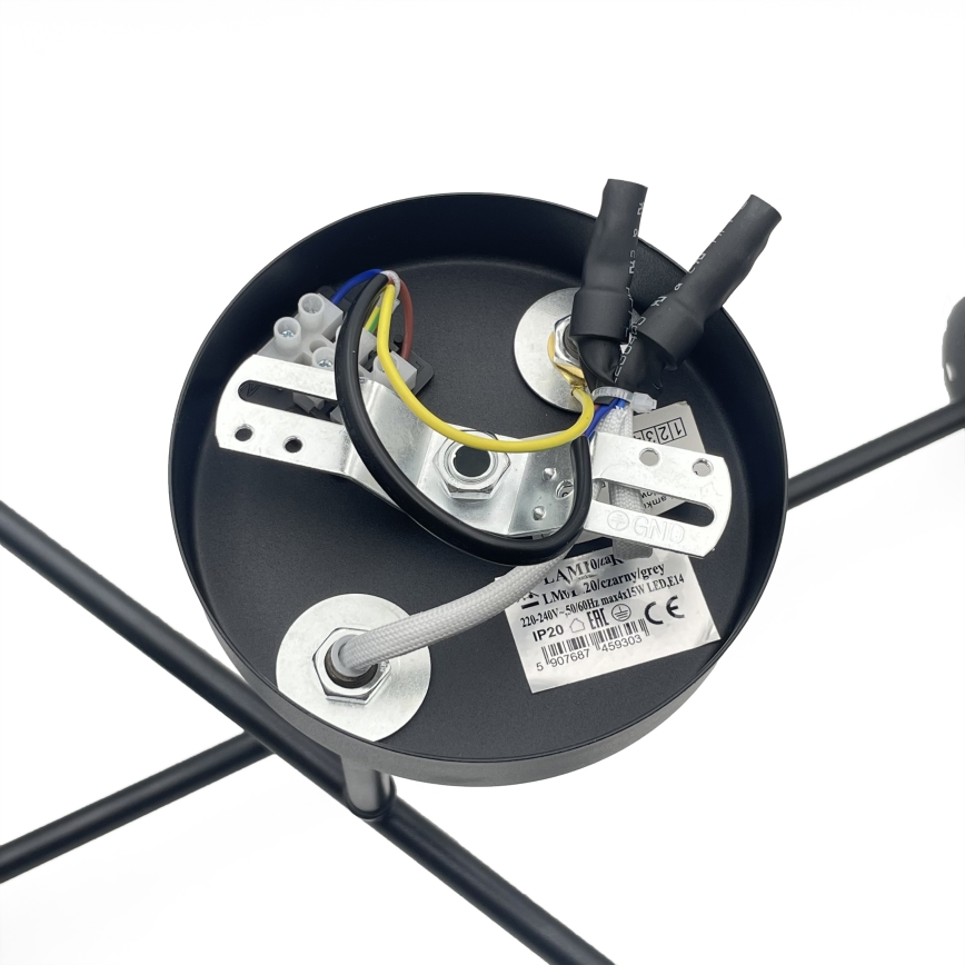 Brilagi - Lampadario da soffitto MALIVA 4xE14/15W/230V nero/trasparente