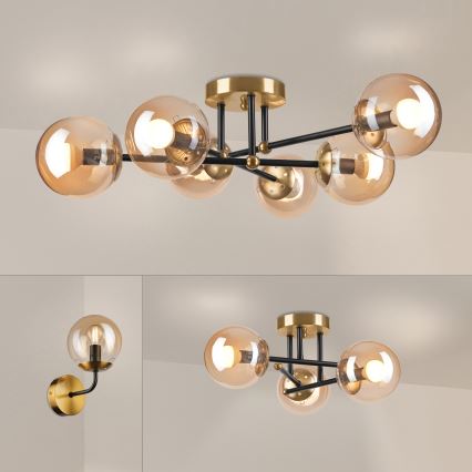Brilagi - Lampadario da soffitto MALIVA 6xE14/15W/230V dorato