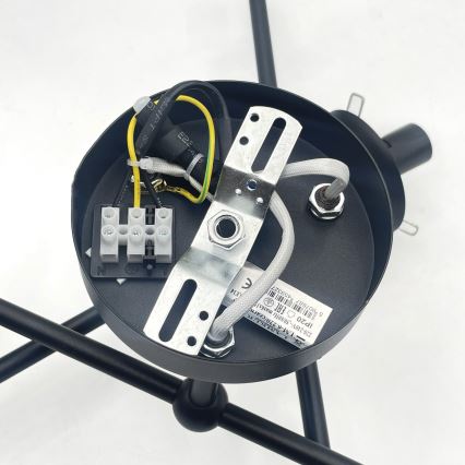 Brilagi - Lampadario da soffitto MALIVA 6xE14/15W/230V nero/bianco