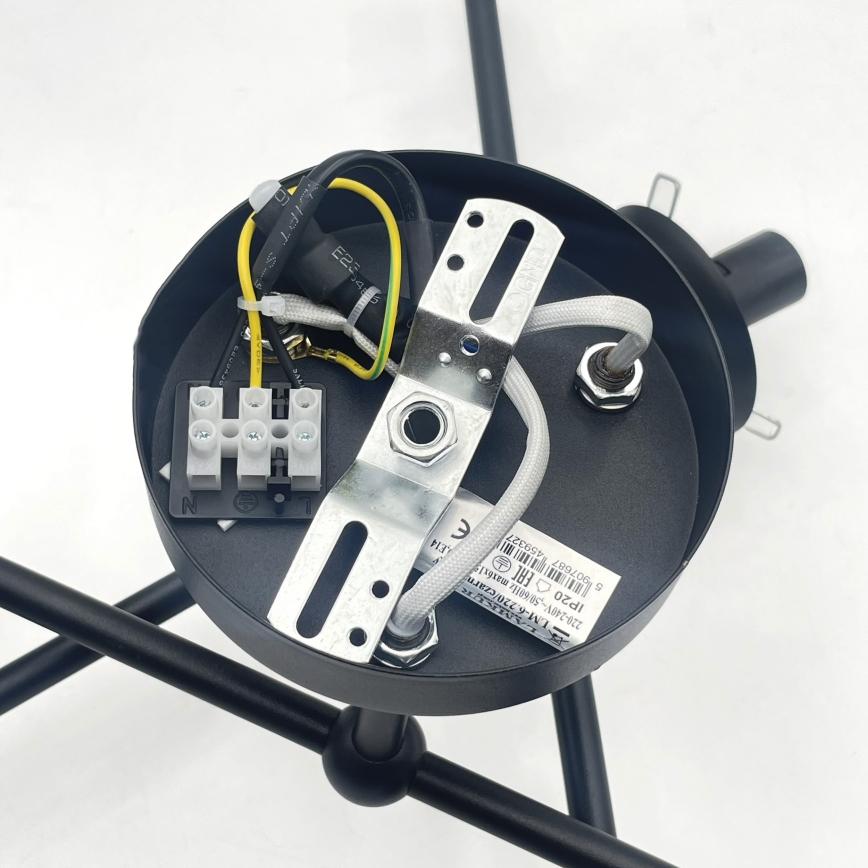 Brilagi - Lampadario da soffitto MALIVA 6xE14/15W/230V nero/bianco