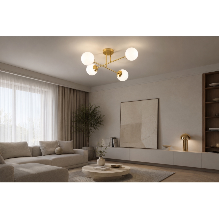 BRILAGI - Lampadario da soffitto MILO 4xE27/60W/230V dorato