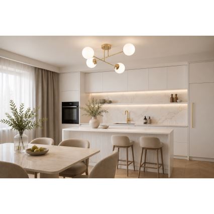 BRILAGI - Lampadario da soffitto MILO 4xE27/60W/230V dorato