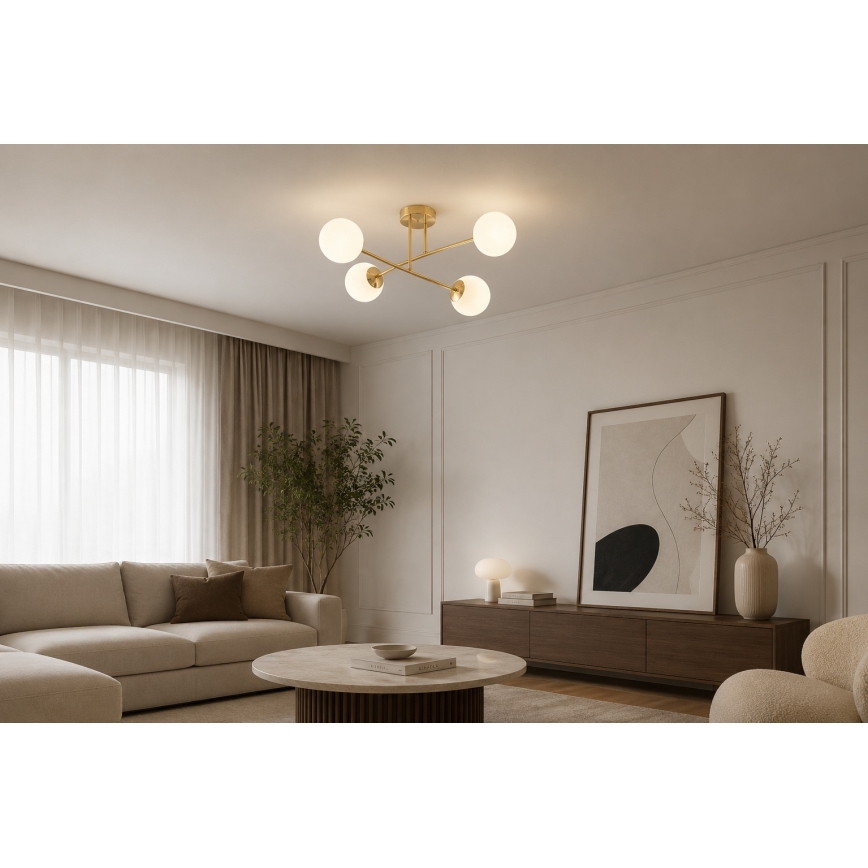 BRILAGI - Lampadario da soffitto MILO 4xE27/60W/230V dorato