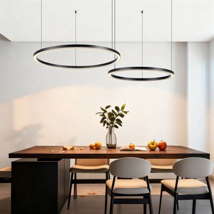 Brilagi - Lampadario LED dimmerabile su cavo PORTOFINO LED/98W/230V 3000-6000K nero + telecomando