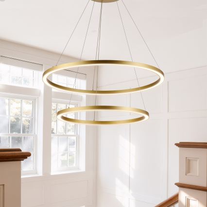 Brilagi - Lampadario a sospensione dimmerabile PORTOFINO LED/98W/230V 3000-6000K Ø 80 cm oro + telecomando