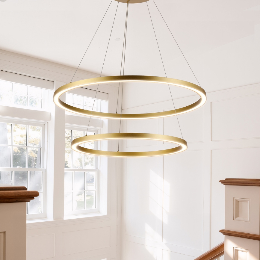 Brilagi - Lampadario a sospensione dimmerabile PORTOFINO LED/98W/230V 3000-6000K Ø 80 cm oro + telecomando