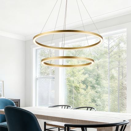 Brilagi - Lampadario a sospensione dimmerabile PORTOFINO LED/98W/230V 3000-6000K Ø 80 cm oro + telecomando
