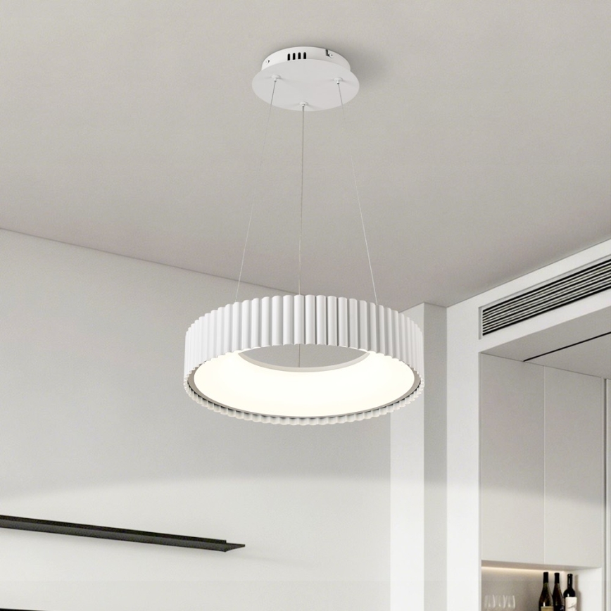 Brilagi - Lampadario LED dimmerabile a sospensione con cavo FALCON MODERN LED/30W/230V 3000-6000K Ø 40 cm bianco + telecomando