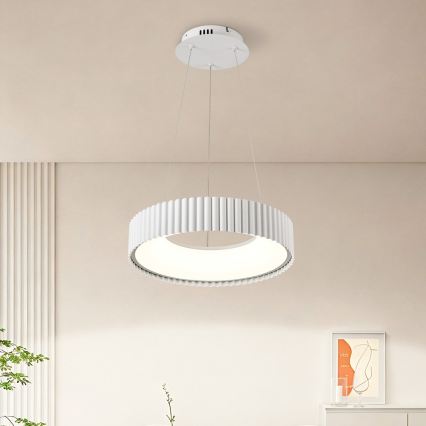 Brilagi - Lampadario LED dimmerabile a sospensione con cavo FALCON MODERN LED/30W/230V 3000-6000K Ø 40 cm bianco + telecomando