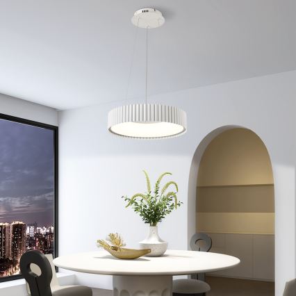 Brilagi - Lampadario LED dimmerabile a sospensione con cavo FALCON MODERN LED/30W/230V 3000-6000K Ø 40 cm bianco + telecomando