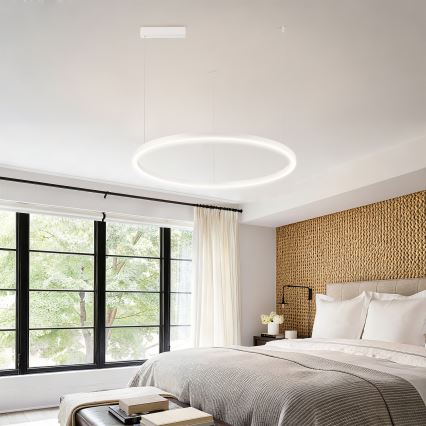Brilagi - Lampadario LED dimmerabile su cavo PORTOFINO LED/60W/230V 3000–6000K Ø 80 cm bianco + telecomando