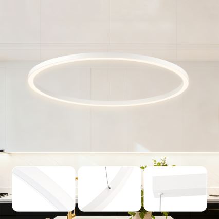 Brilagi - Lampadario LED dimmerabile su cavo PORTOFINO LED/60W/230V 3000–6000K Ø 80 cm bianco + telecomando