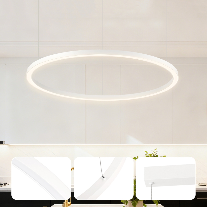 Brilagi - Lampadario LED dimmerabile su cavo PORTOFINO LED/60W/230V 3000–6000K Ø 80 cm bianco + telecomando