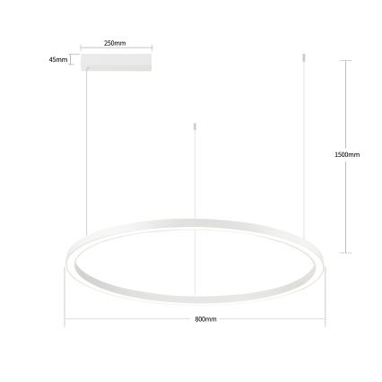 Brilagi - Lampadario LED dimmerabile su cavo PORTOFINO LED/60W/230V 3000–6000K Ø 80 cm bianco + telecomando