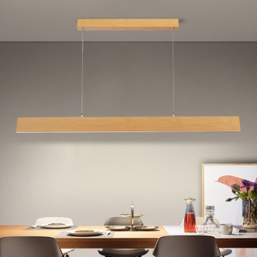 Brilagi - Lampadario dimmerabile a sospensione su cavo SLIMLINE LED/40W/230V 3000-6000K finitura rovere + telecomando