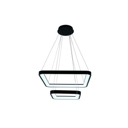 Brilagi - Lampadario LED dimmerabile a sospensione con cavo FALCON SLIM LED/78W/230V 3000-6500K 50x50 cm nero + telecomando