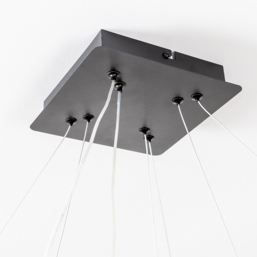 Brilagi - Lampadario LED dimmerabile a sospensione con cavo FALCON SLIM LED/78W/230V 3000-6500K 50x50 cm nero + telecomando