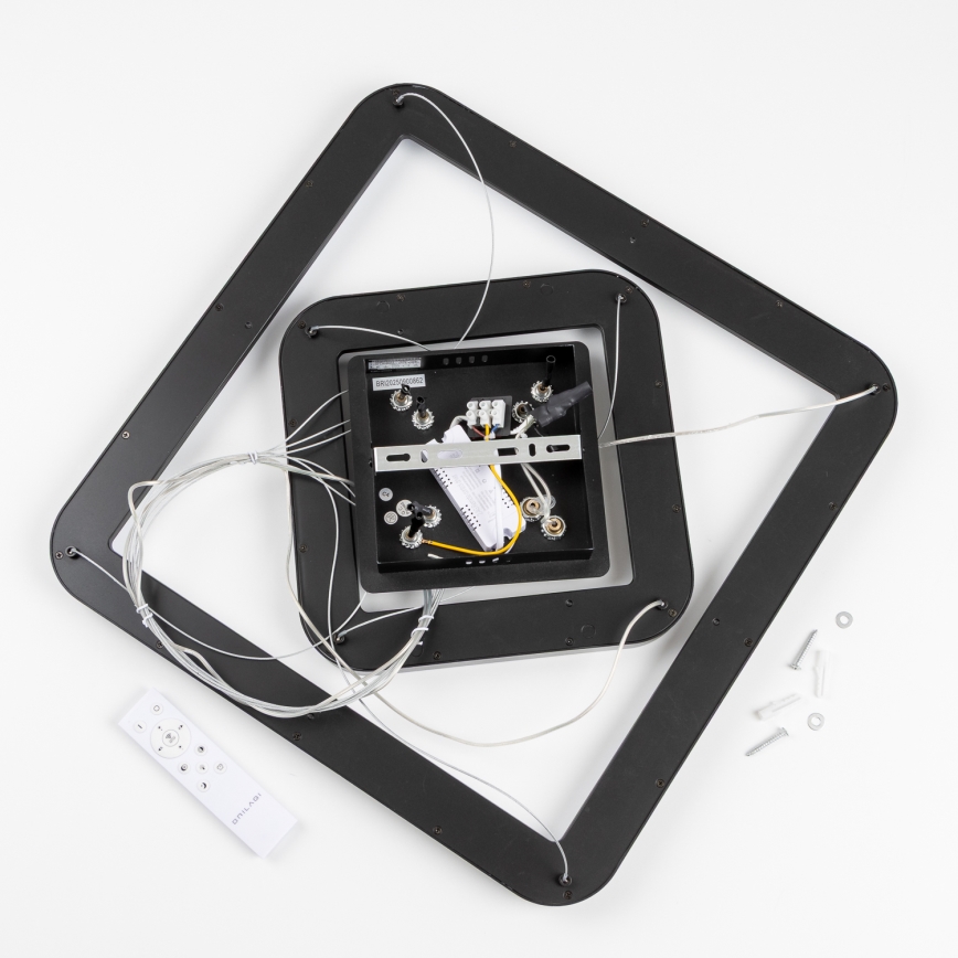 Brilagi - Lampadario LED dimmerabile a sospensione con cavo FALCON SLIM LED/78W/230V 3000-6500K 50x50 cm nero + telecomando