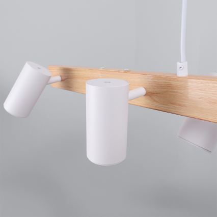 Brilagi - lampadario LED RGBW dimmerabile a sospensione con cavo SELE 6xGU10/6,5W/230V 2700-6500K bianco/effetto rovere + telecomando