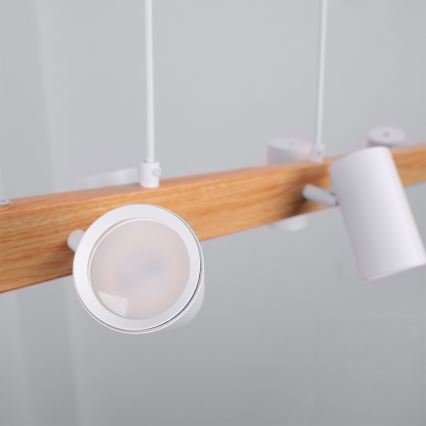 Brilagi - lampadario LED RGBW dimmerabile a sospensione con cavo SELE 6xGU10/6,5W/230V 2700-6500K bianco/effetto rovere + telecomando