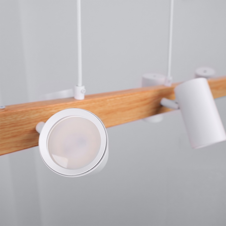 Brilagi - lampadario LED RGBW dimmerabile a sospensione con cavo SELE 6xGU10/6,5W/230V 2700-6500K bianco/effetto rovere + telecomando