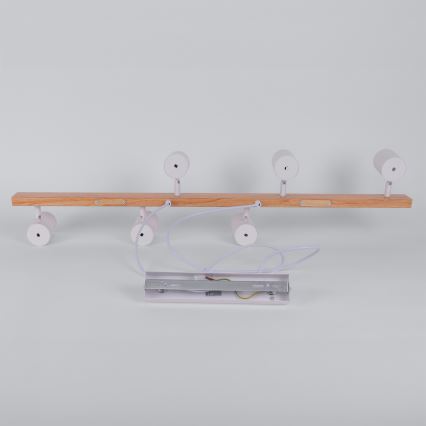 Brilagi - lampadario LED RGBW dimmerabile a sospensione con cavo SELE 6xGU10/6,5W/230V 2700-6500K bianco/effetto rovere + telecomando