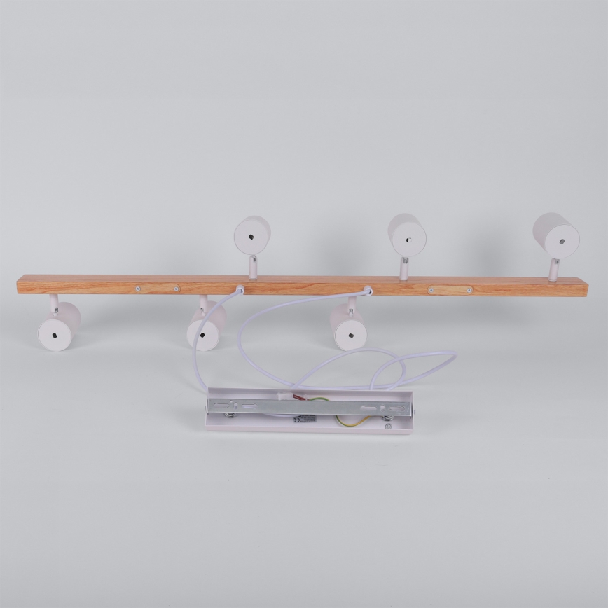 Brilagi - lampadario LED RGBW dimmerabile a sospensione con cavo SELE 6xGU10/6,5W/230V 2700-6500K bianco/effetto rovere + telecomando