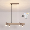 Brilagi - Lampadario dimmerabile LED RGBW su cavo SELE 4xGU10/6,5W/230V 2700-6500K beige