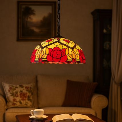 Brilagi - Lampadario in stile Tiffany a catena GARLAN 2xE27/60W/230V