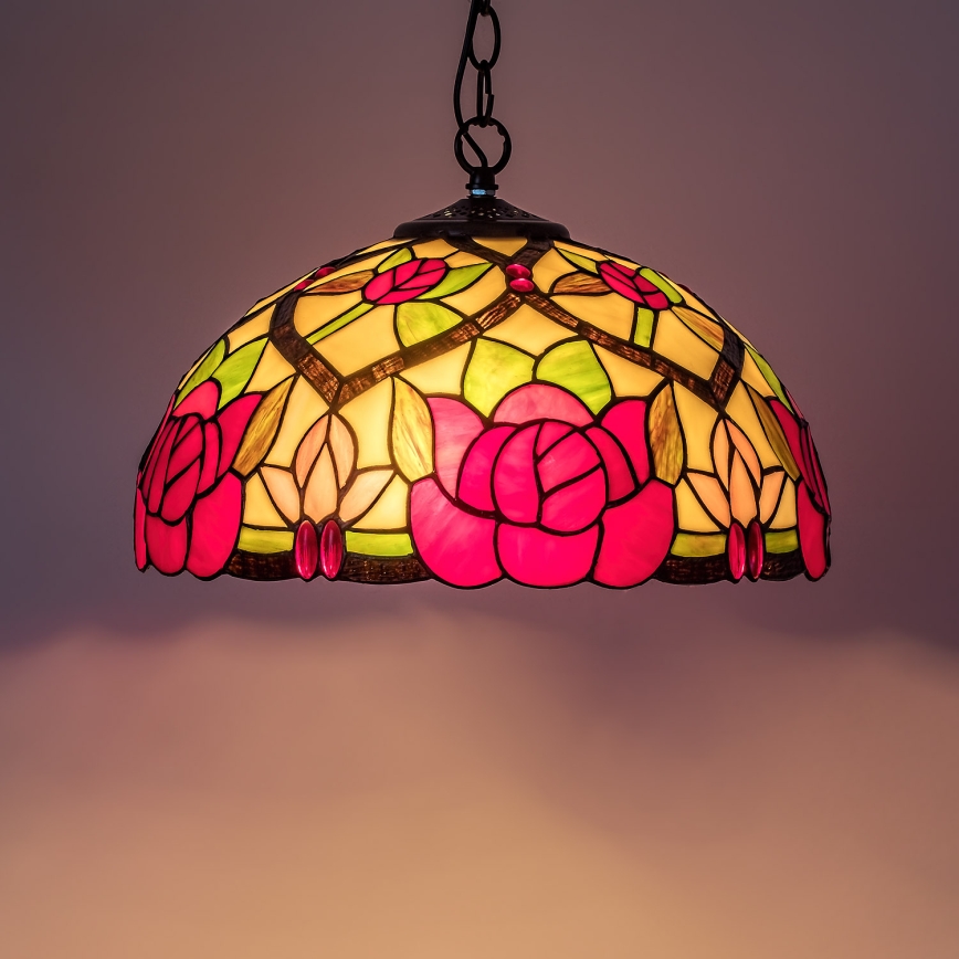 Brilagi - Lampadario in stile Tiffany a catena GARLAN 2xE27/60W/230V