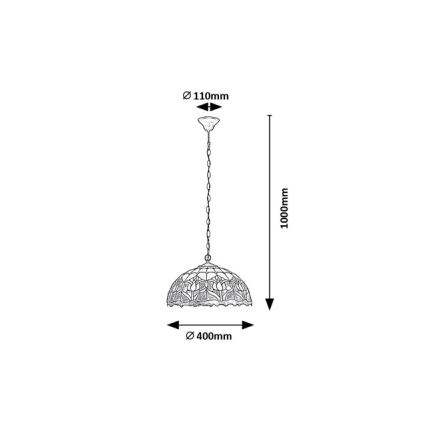 Brilagi - Lampadario in stile Tiffany a catena LORAS 2xE27/60W/230V
