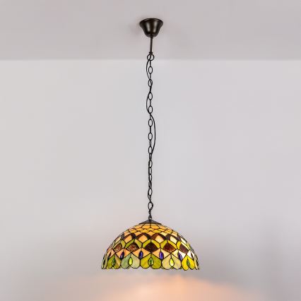 Brilagi - Lampadario in stile Tiffany a sospensione con catena MARGARET 2xE27/60W/230V