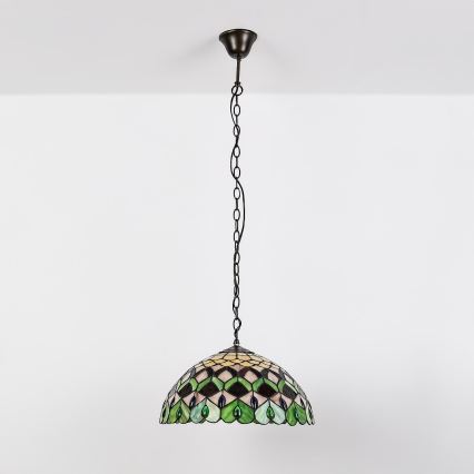 Brilagi - Lampadario in stile Tiffany a sospensione con catena MARGARET 2xE27/60W/230V