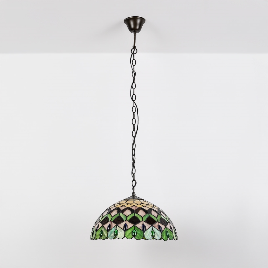 Brilagi - Lampadario in stile Tiffany a sospensione con catena MARGARET 2xE27/60W/230V