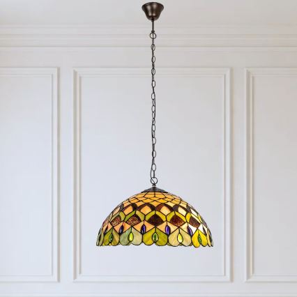 Brilagi - Lampadario in stile Tiffany a sospensione con catena MARGARET 2xE27/60W/230V