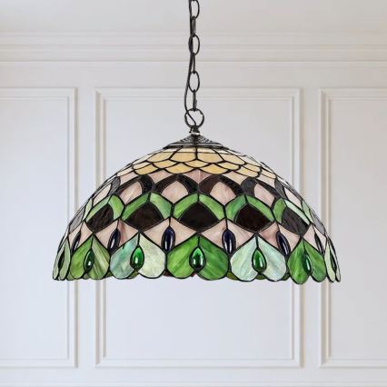Brilagi - Lampadario in stile Tiffany a sospensione con catena MARGARET 2xE27/60W/230V