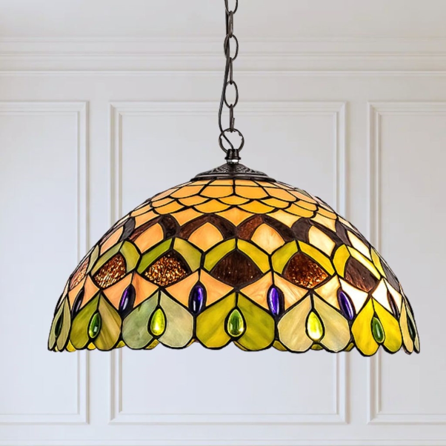 Brilagi - Lampadario in stile Tiffany a sospensione con catena MARGARET 2xE27/60W/230V